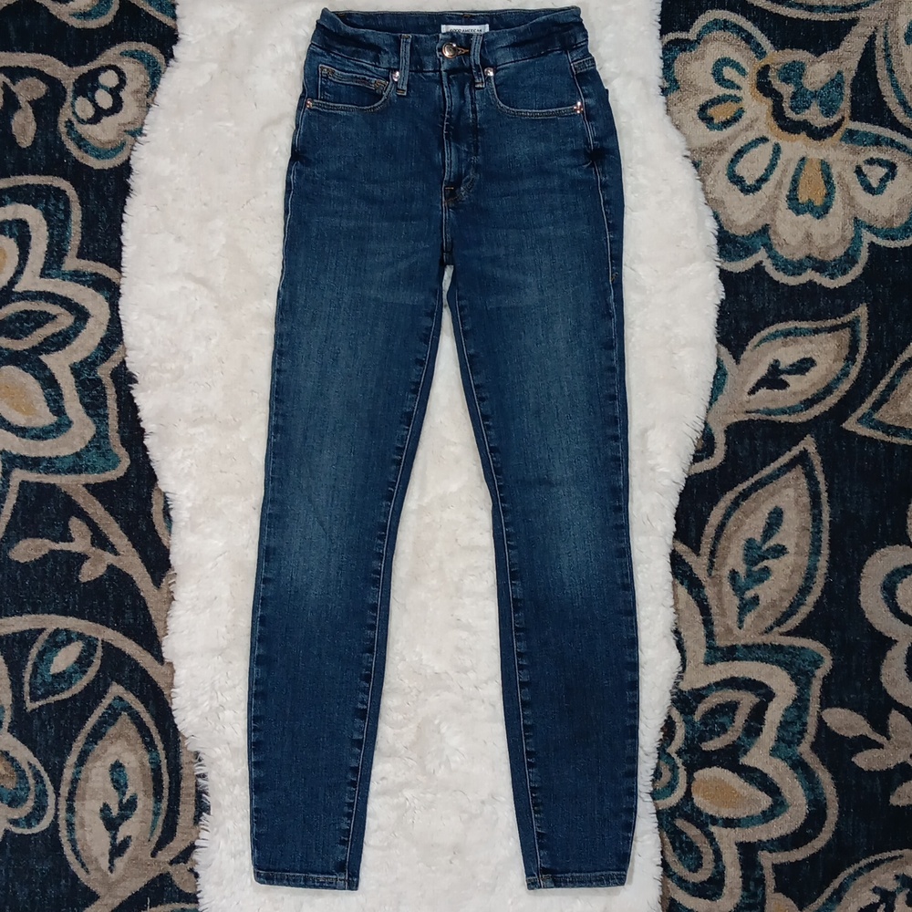 Good American good legs high rise skinny jeans womens sz 00/24